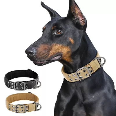 Tactical Dog Collar Wide Nylon Military Training Adjustable Heavy Duty Buckle  • $17.79
