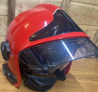 £300 • Buy MSA Gallet Ex- Firefighter Issue Commander Red F1 SF Type B Helmet Size 53-64CM