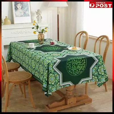 $25.64 • Buy Eid Mubarak Ramadan Muslim Waterproof Dining Table Cloth Table-Cover Home Decor