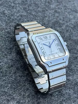2022 Santos De Cartier Steel WSSA0018 Boxed With Papers & New Alligator Band • $10000
