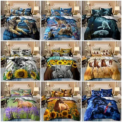 Soft Quilt Duvet Doona Cover Set Single Double Queen King Size Bed Pillowcases • $37.50