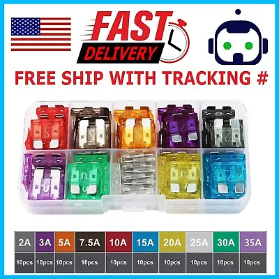 100pcs Car Automotive Medium Standard Fuses Auto Blade Fuse Assortment Kit APM • $5.59