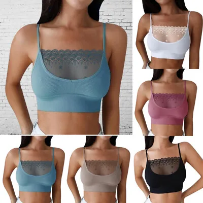 £4.32 • Buy Women Sleeveless Sexy Lace Camisole Gym Sports Slim Hammock Tank Tops Bra Vest