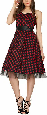 £13.99 • Buy Vintage Polka Dot 50's Rockabilly Bridesmaid Evening Dress 8 - 24