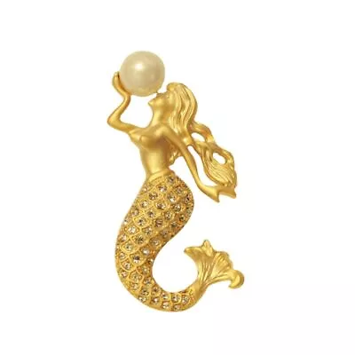 Vintage Women Lady Rhinestone Mermaid Pearl Brooches Pins Elegant Exquisite • $7.19