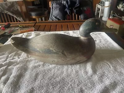 Vintage 50’s 60’s Wooden Duck Decoy Hand Carved 17” Long  Mallard • $189.50
