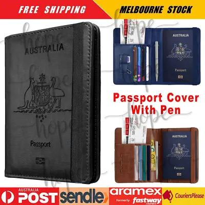 $8.99 • Buy Travel Passport ID Wallet Holder Cover RFID Blocking Card Case Cover PU Leather