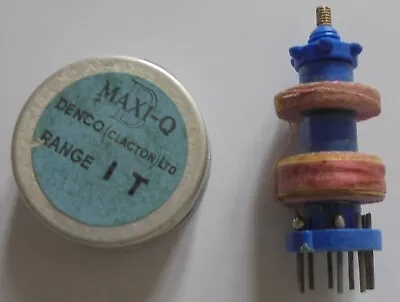 Denco Maxi Q Radio Coil ~ Transistor Range ~ Blue - 1t ~ Noval Plug In • £25.99