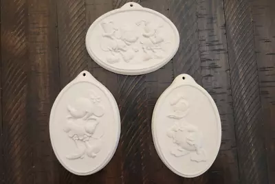 Set Of 3 Disney Stoneware Cookie Shortbread Chocolate Molds Mickey Minnie Mouse  • $30