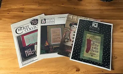 Vtg Counted Cross Stitch Charts Patterns Stocking Christmas Holiday Lot Of 4 • $17.99
