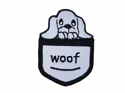 Cute Pocket Dog Iron On Embroidered Patch Sew On Jeans Hat Badge Jacket Applique • £2.80