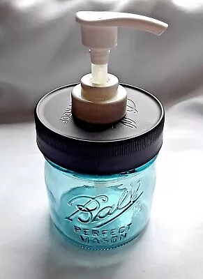 SOAP PUMP DISPENSER / RUST PROOF ~ Ball 1/2 Pint Mason Jar /  LEAK PROOF LID • $7.95