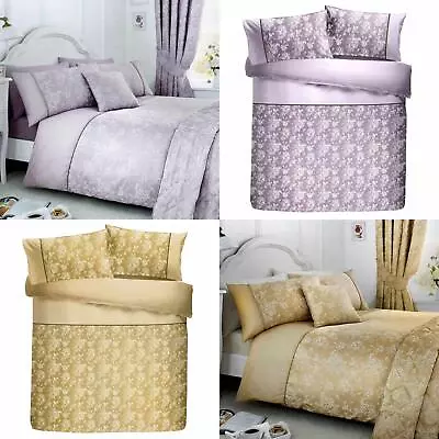 Quilt Set Duvet Covers Jacquard Floral Luxury Bedding Sets • £40