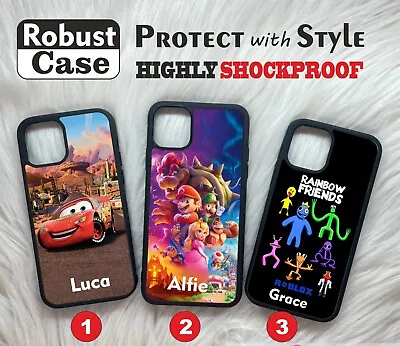 Personalised Kids Phone Case Shockproof Phone Cover Birthday Gift Present #Case6 • £9.99