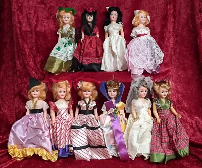 Mid Century Hard Plastic 7  DOLL Lot Of 10 Dolls Nations World Culture Sleepy  • $39.99