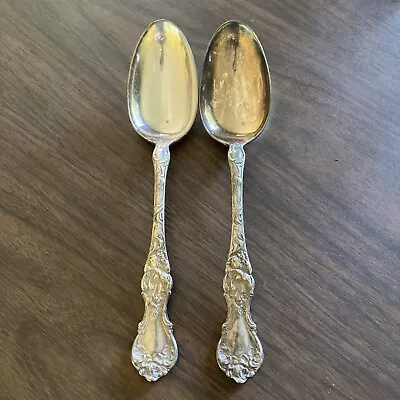 FLORAL 1902 Multi Motif SERVING Or TABLE SPOON By 1835 WALLACE Lot Of 2 • $24.99