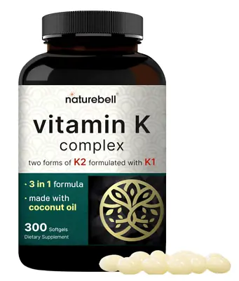 Naturebell Vitamin K Complex K1 + K2 (MK-7 & MK-4) 2600Mcg Per Serving • $17.89