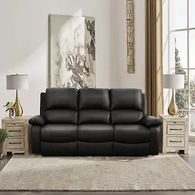 Leather Recliner Sofa Milan Black Brown Grey Red Armchair 2 Seater 3 Seater Sofa • £369.99