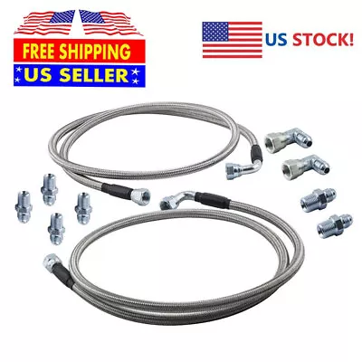 SS Braided Transmission Cooler Hose Lines Fittings TH350/700R4/TH400 52  Length • $30.95