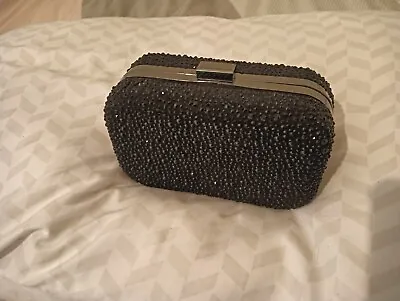 Zara Black Embellished Rhinestone Box Clutch Bag  • $30.98