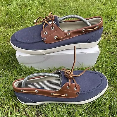 Polo Ralph Lauren | Loafers Navy Blue Canvas | Boat Deck Shoes UK Size 10 Men's • £29.99