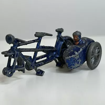 Morestone Tandem Bike Blue Diecast And Baby In Sidecar RARE 1949 England Read • $56.99