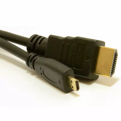 Micro D HDMI V1.4 High Speed Cable To HDMI For Tablets/Cameras/TV/Dash Cam  0.5m • £4.03