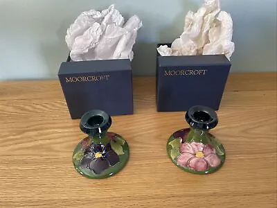 2x /1st Quality Moorcroft/Clematis Candlestick Holder/Circa 1955/boxed Collecta • $247.55