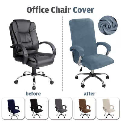 Thicken Velvet Office Chair Cover Stretch Computer Chair Protector W/ Arm Covers • $19.89