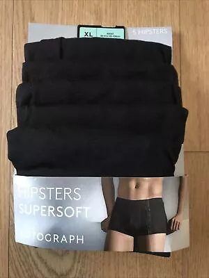 Marks & Spencer HIPSTER AUTOGRAPH 5pk Black Size XL RRP £38 • £29.99