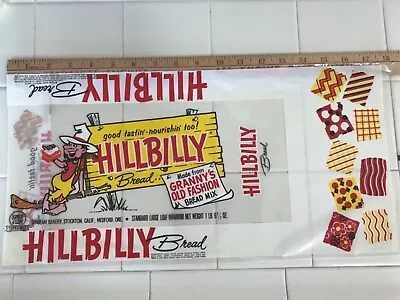 Vintage HILLBILLY BREAD Bread Bags Sunbeam Bakery Stockton California Lot Of 5 • $13.85