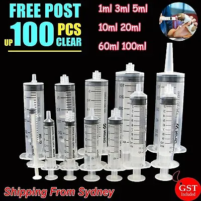 $19.99 • Buy Syringes 1ml 3ml 5ml 10ml 20ml 60ml 100ml  To Slip Tip Luer Lock Needles Nutrien