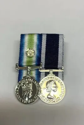 Miniature Mounted Falklands With Rosette & Royal Navy Long Service Medals Ready • £28.99