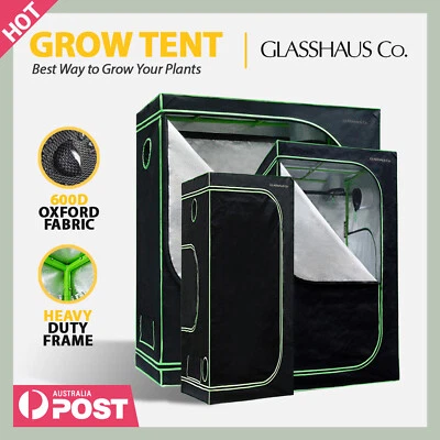 $75 • Buy Glasshaus Grow Tent Kits Real 600D Oxford Hydroponic Indoor Grow System 11-Size