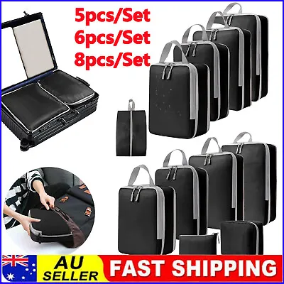 $45.99 • Buy 5-8PCS Compression Bags Organiser Suitcases Packing Cubes Travel Storage Luggage