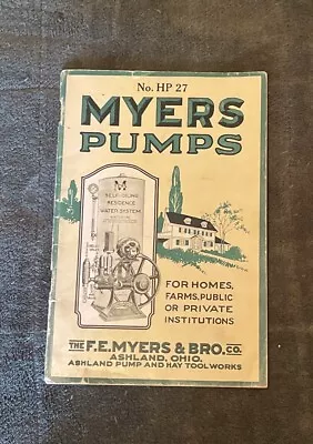 Myers Pumps Water Systems And Cylinders - Catalog No. HP27 • $39.95