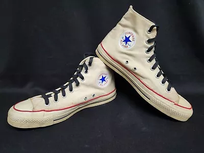 Vintage CONVERSE Chuck Taylor ALL-STAR High Top White Made In USA Men's 9.5  • $95