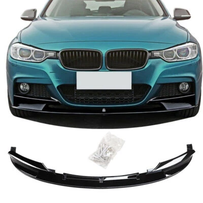 Front Bumper Lip For 2012-2018 BMW F30 3 Series M Sport Splitter Gloss Black • $142.99