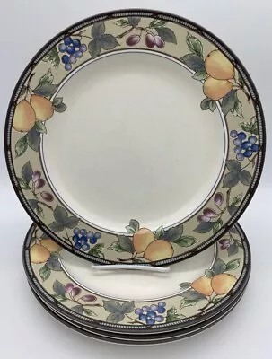 Beautiful Set Of 4 Dinner Plates MIKASA INTAGLIO GARDEN HARVEST CAC29 11 1/8  • $40.49