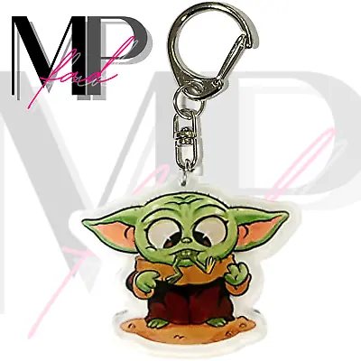 Baby Yoda The Mandalorian Acrylic Keychain Ring Home Lanyard Trigger Clip FROG • $9.98