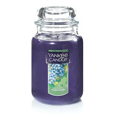 ☆☆VINEYARD☆☆LARGE YANKEE CANDLE JAR 22 Oz.☆☆FREE SHIPPING GREAT WINE GRAPE SCENT • £32.80