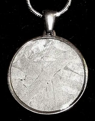 Meteorite Necklace Sliced Seymchan Meteorite Pendant & 20” Sterling Chain • $44.99