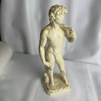 A. Santini Italy Alabaster Michelangelo Sculpture Of David 8  Double Signed Rare • $35