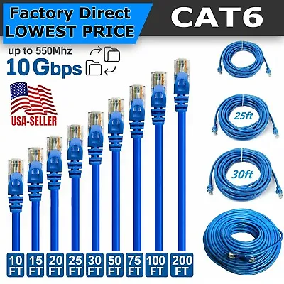 CAT 6 Ethernet Cable Lan Network CAT6 Internet Modem Blue RJ45 Patch Cord LOT • $2.99