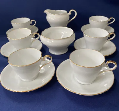 £4.99 • Buy 1934 Aynsley Baby Blue Coffee Set, 6 Coffee Cups & Saucers, Milk Jug & Creamer