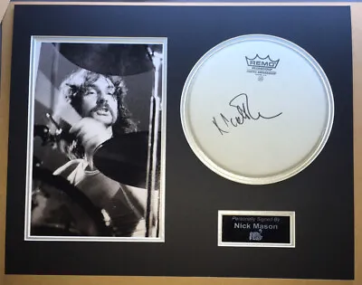 £169.99 • Buy SIGNED NICK MASON 20x16 DRUM HEAD MOUNTED DISPLAY RARE PINK FLOYD WATERS GILMOUR