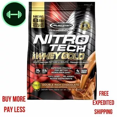 Muscletech Nitro Tech 100% Whey Gold Whey Protein Powder  Rich Chocolate 8 LBS • $106.82