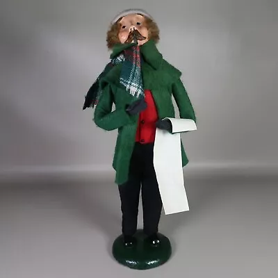 1985 Byers Choice Christmas Caroler Man W/ Mustache Scarf & Music 12  - No Label • $44.99