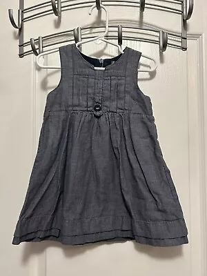 Matilda Jane Chambray Dress Girls You & Me Blue Lined Jumper Toddler Size 2 • $22