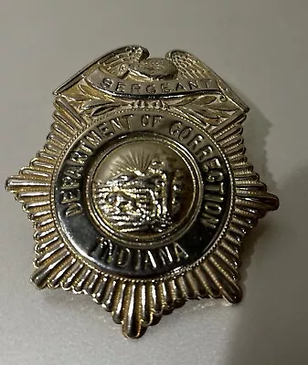 Old And Obsolete Indiana Department Of Correction Sergeant Hat Badge #3 • $75